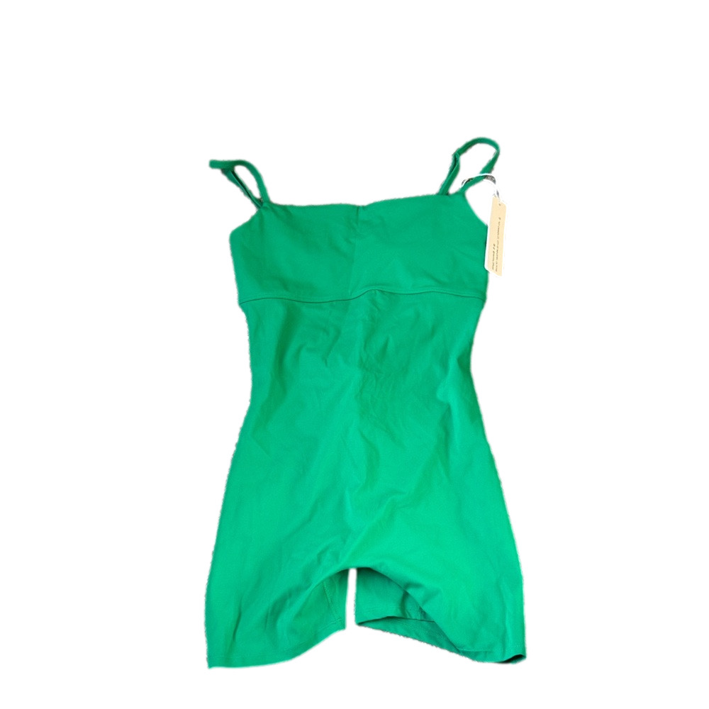 VertVie Green Active Romper Biker Shorts Athletic One Piece SIZE L